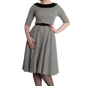 Hell Bunny 3X Houndstooth Jackson Retro Pinup Swing Dress